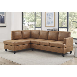 Wayfair tan clearance leather couch